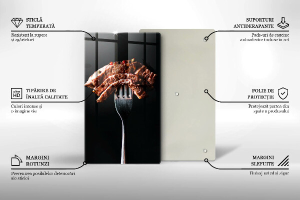 Skärbräda i glas Kött på gaffel