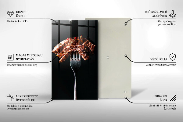 Skärbräda i glas Kött på gaffel
