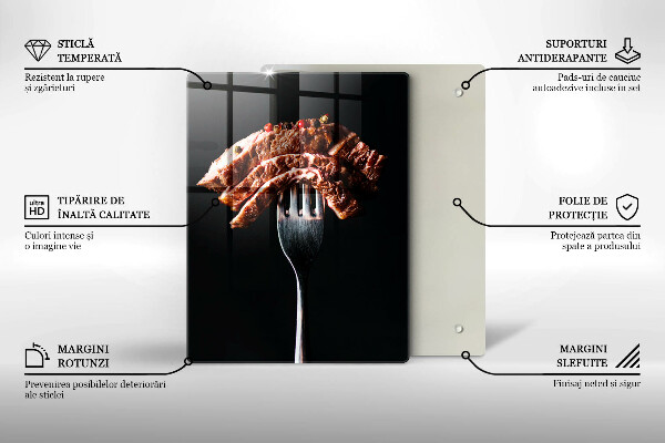 Skärbräda i glas Kött på gaffel