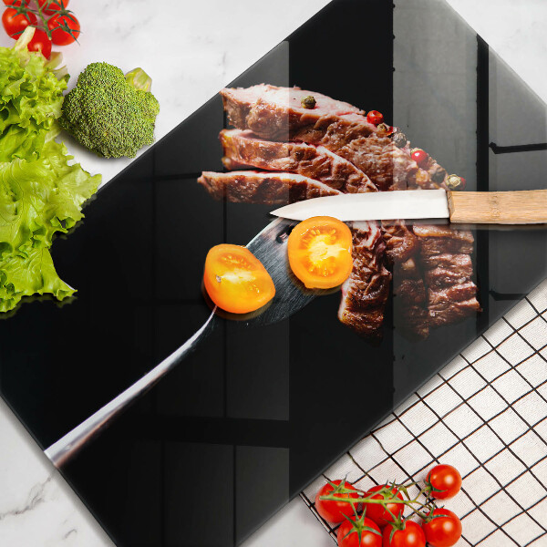Skärbräda i glas Kött på gaffel