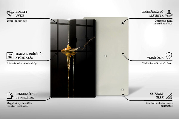 Skärbräda i glas En tesked honung