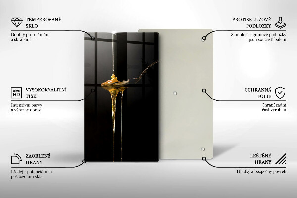 Skärbräda i glas En tesked honung