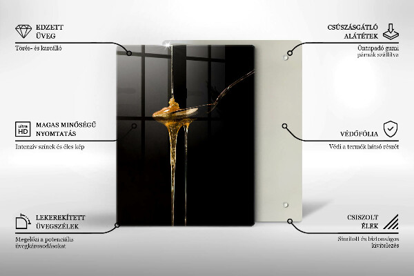 Skärbräda i glas En tesked honung