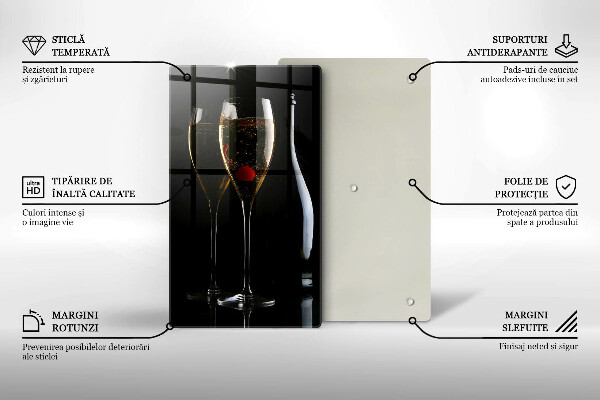 Skärbräda i glas Glas champagne