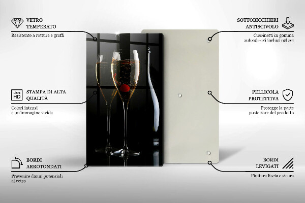 Skärbräda i glas Glas champagne