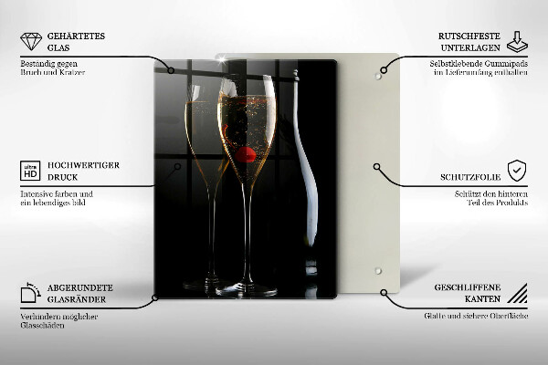 Skärbräda i glas Glas champagne