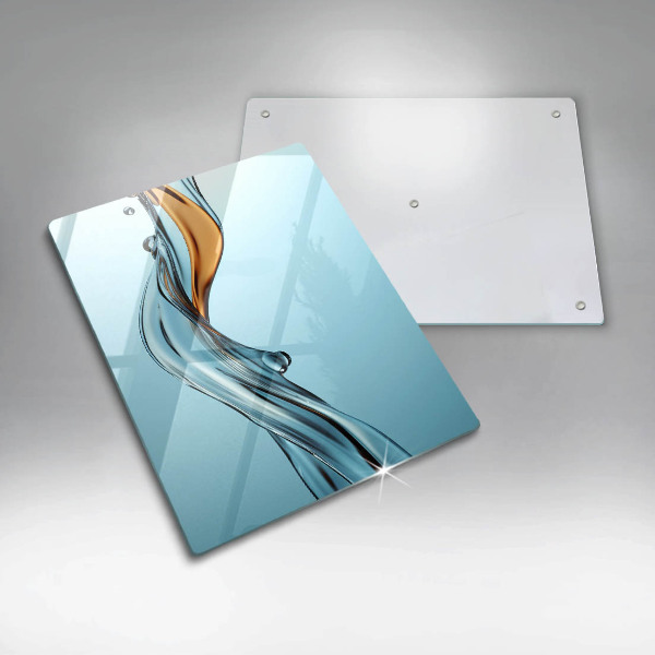 Skärbräda i glas Vattenstråle