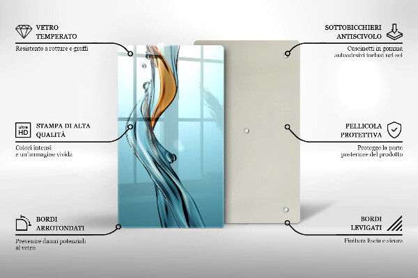 Skärbräda i glas Vattenstråle