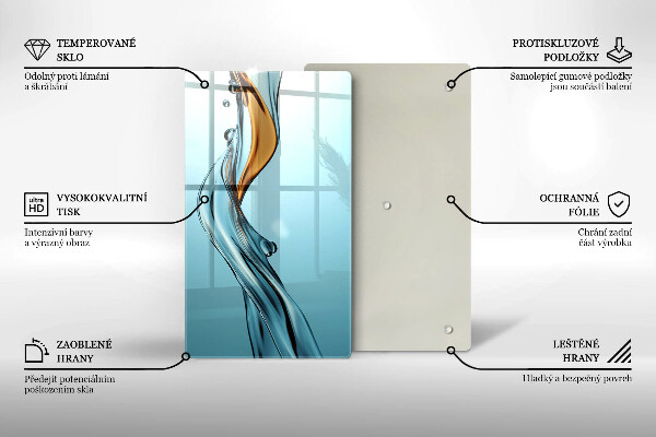 Skärbräda i glas Vattenstråle