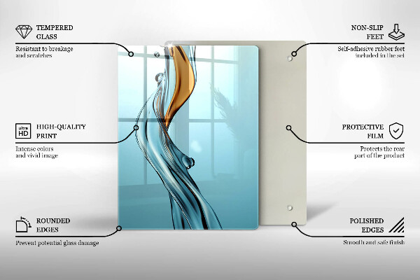 Skärbräda i glas Vattenstråle