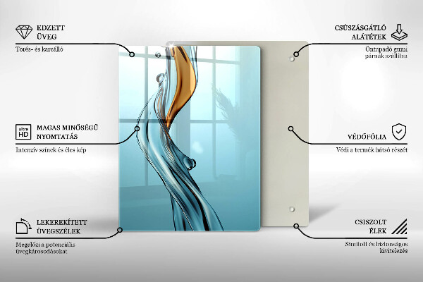 Skärbräda i glas Vattenstråle