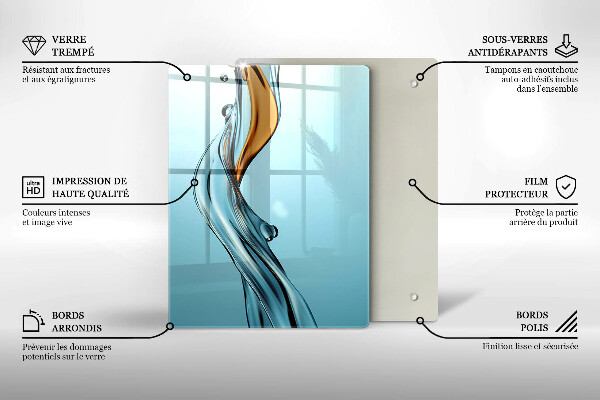 Skärbräda i glas Vattenstråle