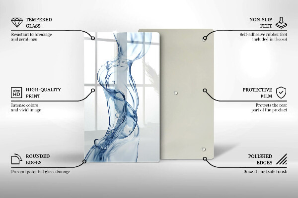 Skärbräda i glas Rent vatten
