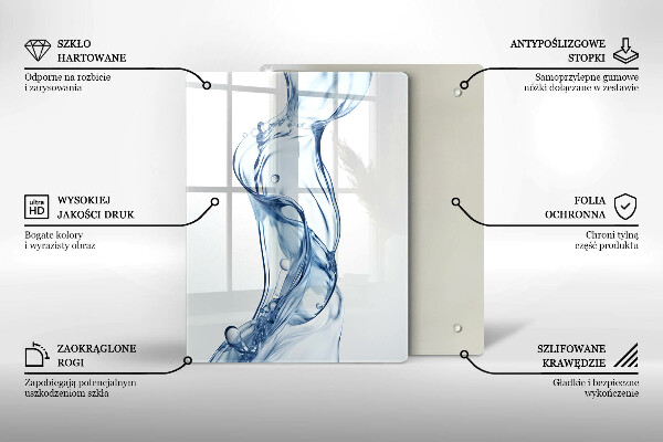 Skärbräda i glas Rent vatten