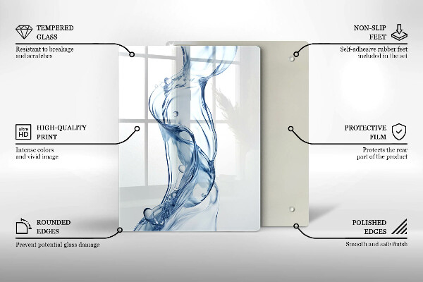 Skärbräda i glas Rent vatten