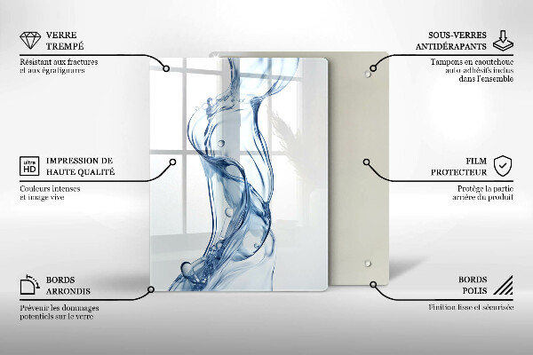 Skärbräda i glas Rent vatten