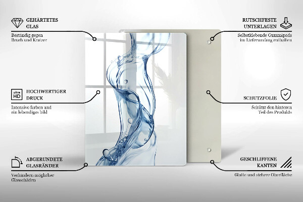Skärbräda i glas Rent vatten
