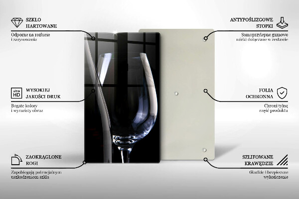 Skärbräda i glas Ett glas och en flaska