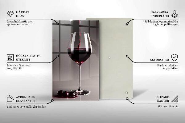 Skärbräda i glas Glas och vindruvor