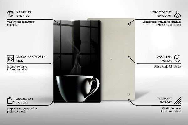 Skärbräda i glas En kopp te