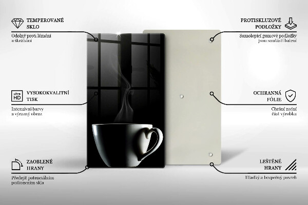 Skärbräda i glas En kopp te