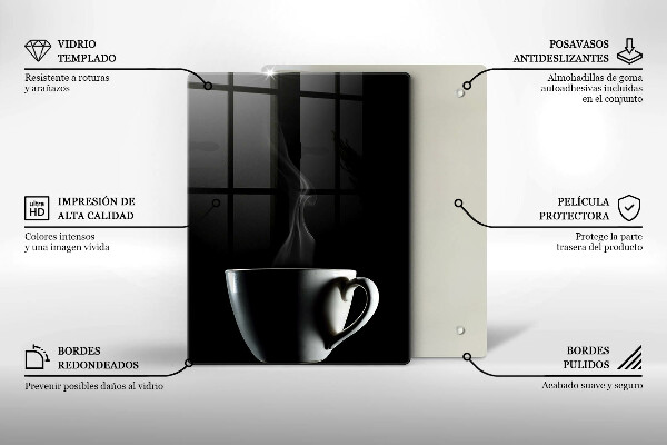 Skärbräda i glas En kopp te