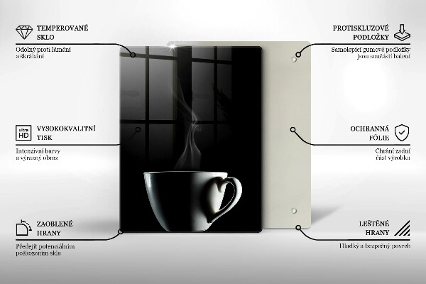 Skärbräda i glas En kopp te