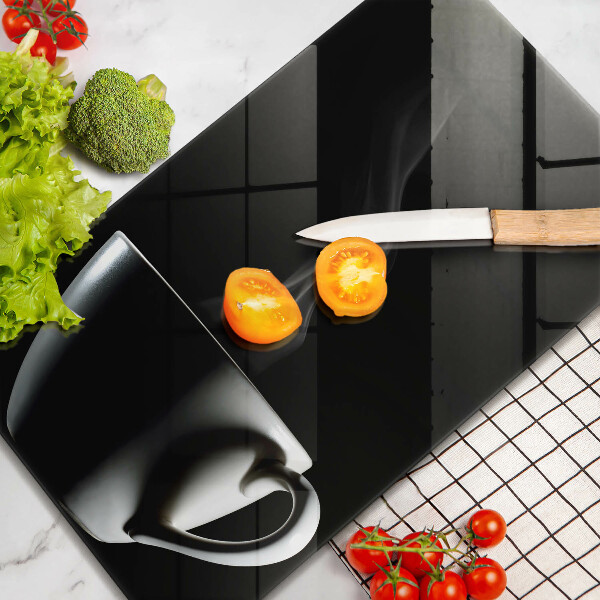 Skärbräda i glas En kopp te