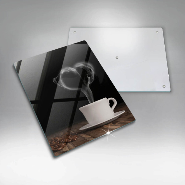 Skärbräda i glas Kaffekopp hjärta