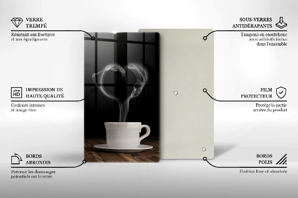 Skärbräda i glas Kaffekopp hjärta