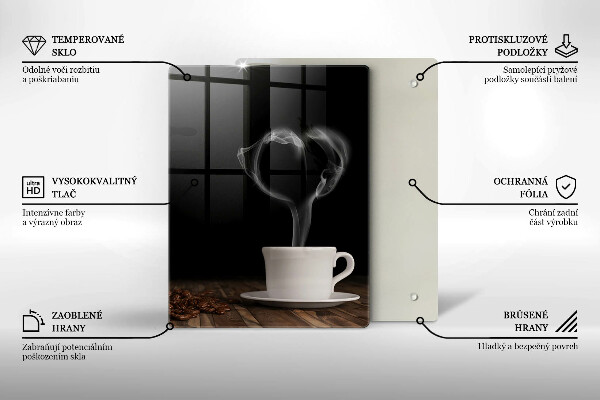 Skärbräda i glas Kaffekopp hjärta