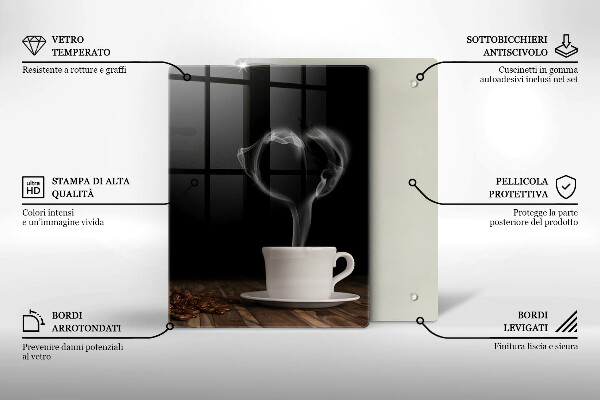 Skärbräda i glas Kaffekopp hjärta