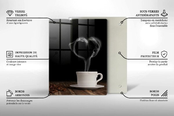 Skärbräda i glas Kaffekopp hjärta