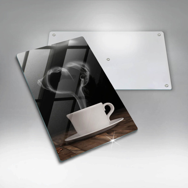 Skärbräda i glas Kaffekopp hjärta