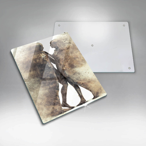 Skärbräda i glas Kroppar av förälskade människor