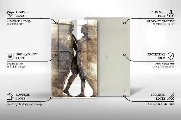 Skärbräda i glas Kroppar av förälskade människor