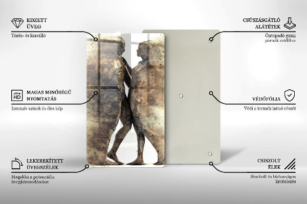 Skärbräda i glas Kroppar av förälskade människor