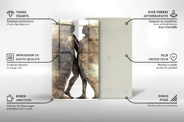 Skärbräda i glas Kroppar av förälskade människor