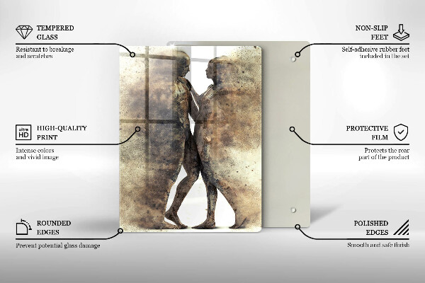 Skärbräda i glas Kroppar av förälskade människor
