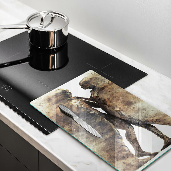 Skärbräda i glas Kroppar av förälskade människor