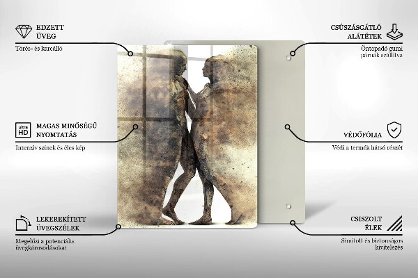 Skärbräda i glas Kroppar av förälskade människor