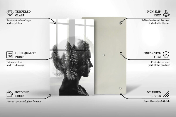 Skärbräda i glas Kvinnan och skogen