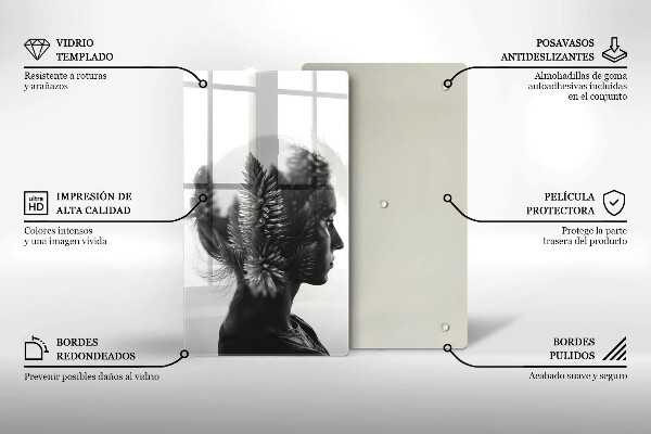 Skärbräda i glas Kvinnan och skogen
