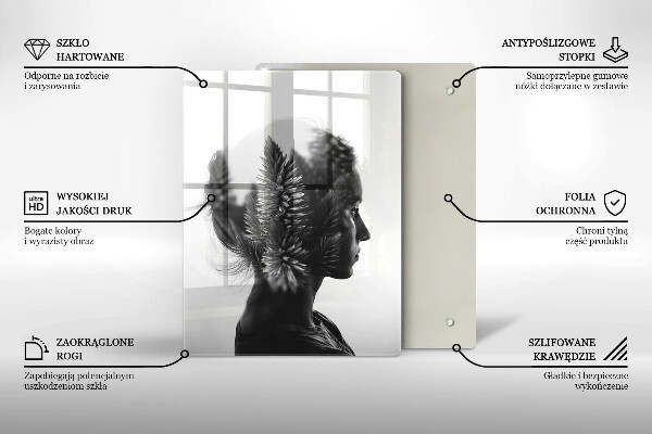 Skärbräda i glas Kvinnan och skogen