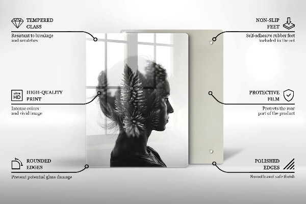 Skärbräda i glas Kvinnan och skogen