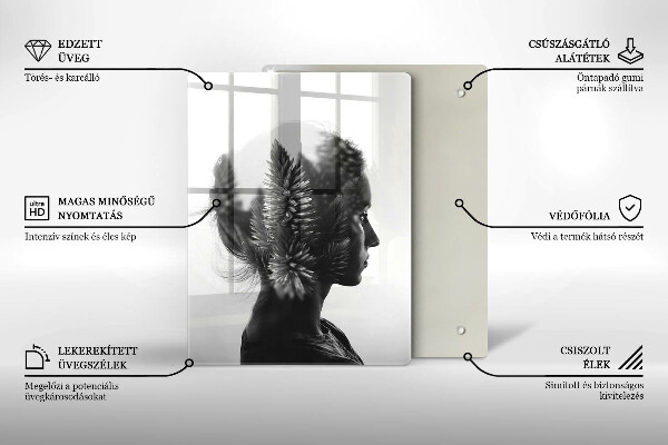 Skärbräda i glas Kvinnan och skogen