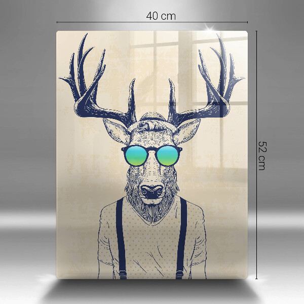 Skärbräda i glas Rådjur Man Illustration