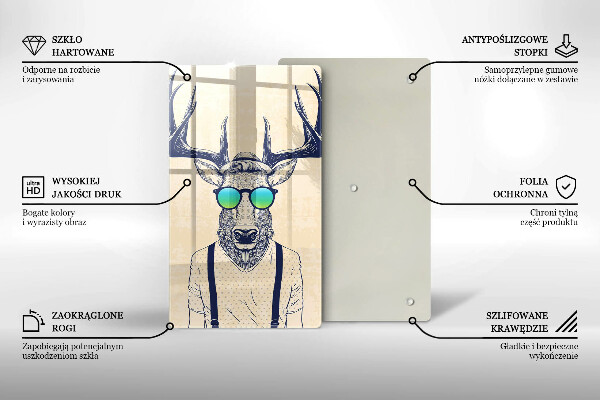 Skärbräda i glas Rådjur Man Illustration