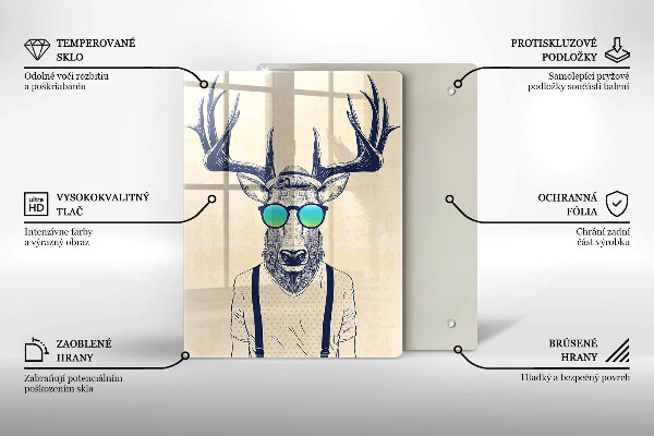 Skärbräda i glas Rådjur Man Illustration