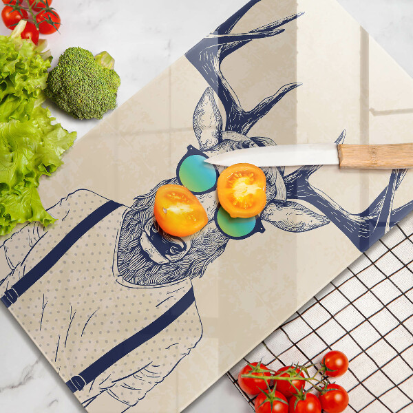 Skärbräda i glas Rådjur Man Illustration